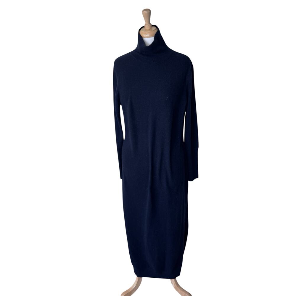 NAADAM 100% Cashmere Turtleneck Long Sleeve Sweater Dress Black Size Large